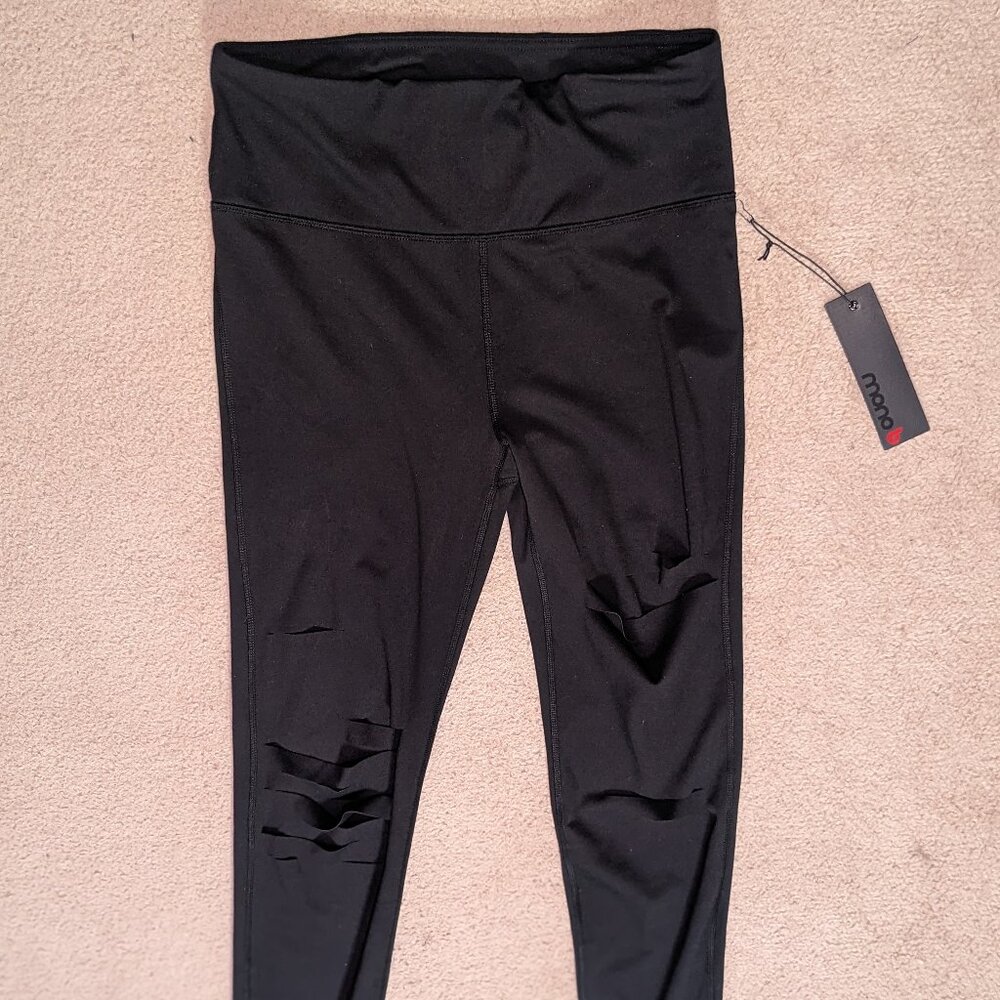 Brand new with tags, Ladies size large, mono b brand ripped black leggings
